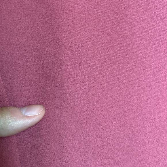 Loft silky dark pink blouse with puff sleeves and button back - Picture 2 of 5